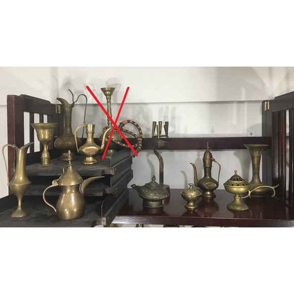 Vintage Brass Vases Bottles Decorative Bundle or Separately